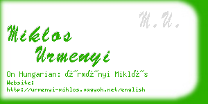miklos urmenyi business card